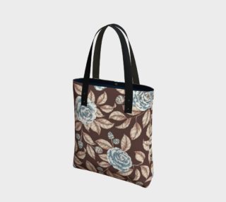 Gorgeous Vintage Floral Illustration, Blue and Brown preview