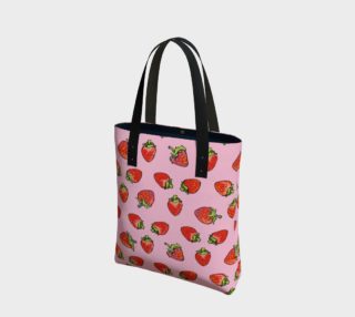 Strawberries on Pink tote preview
