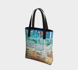 Beachy - Vintage Postage Stamp Beach Bag preview