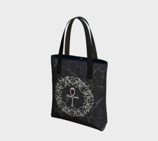 Ruby Ankh Silver Lace Print Goth Tote Bag preview