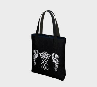 Twin Dragons Lucifer Pentacle Goth Tote Bag preview