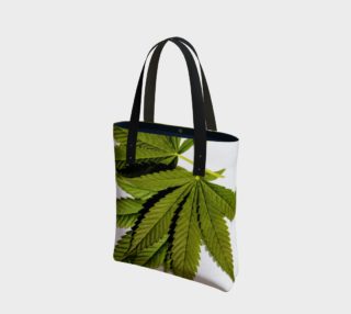 Marijuana Leaves Olive and Black on White preview