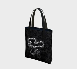 Silver Rosary Black Damask Gothic Art Tote Bag preview