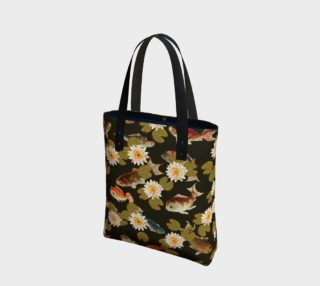 Koi & Lily Pads in Dark Water - Tote Bag preview