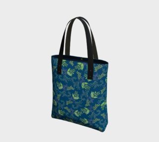 Turquoise Floral Pattern Tote Bag preview