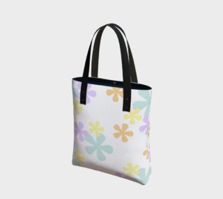 Pastel Retro Flowers Tote Bag preview