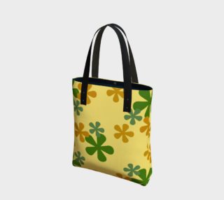 Orange and Green Retro Flowers Tote Bag preview