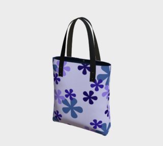 Blue Retro Flowers Tote Bag preview