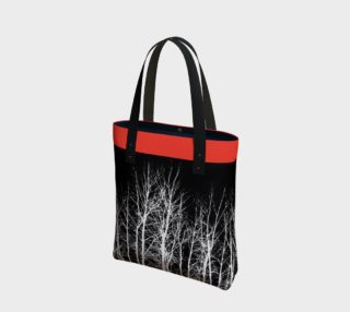 Midnight Forest Black and Red Tote Bag preview
