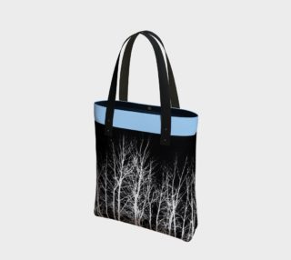 Midnight Forest Black and Pale Blue Tote Bag preview