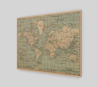 Blue and Cream World Map Poster Large preview