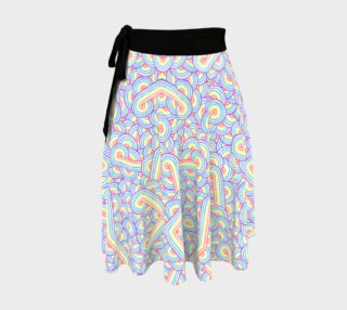 Rainbow and white swirls doodles Wrap Skirt aperçu