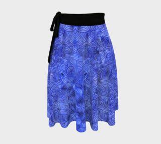 Royal blue swirls doodles Wrap Skirt aperçu