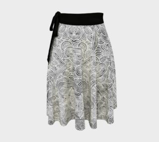 Grey and white swirls doodles Wrap Skirt aperçu