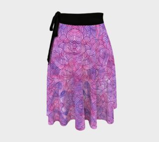 Neon purple and pink swirls doodles Wrap Skirt aperçu