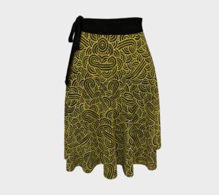 Faux gold and black swirls doodles Wrap Skirt aperçu