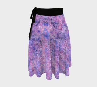 Purple and faux silver swirls doodles Wrap Skirt aperçu