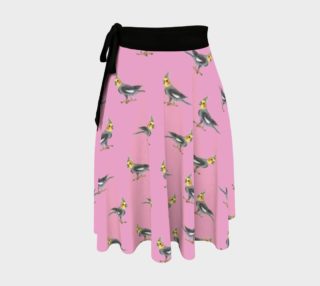 Cockatiel birds pattern Wrap Skirt aperçu