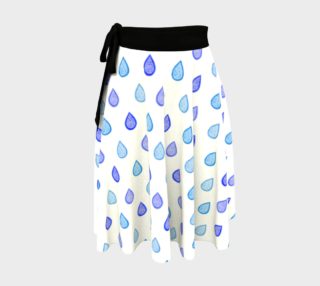 Blue raindrops Wrap Skirt preview