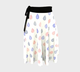 Rose quartz, lilac grey and serenity blue raindrops Wrap Skirt aperçu