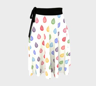 Rainbow raindrops Wrap Skirt aperçu