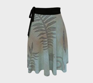 Teal and Brown Graphic Ferns and Shell Scroll Pattern aperçu