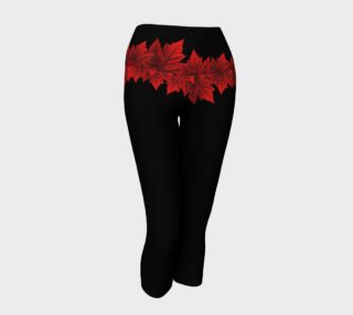 Red Autumn Leaves Yoga Pants preview