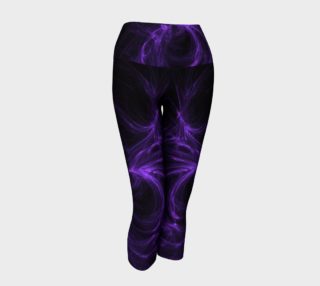 Purple Fractal on Black Yoga Leggings preview