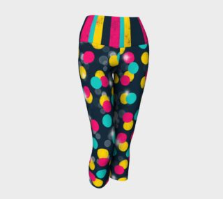Aperçu de Celestial Candy Stripes on Dark Teal - Yoga Capris