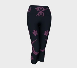 Purple Hummingbird and Flowers capris preview