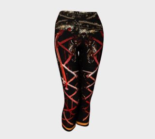 Black and Red Knight Capri Yoga Pants preview