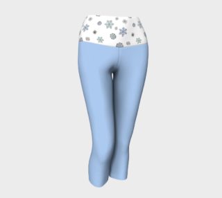 Blue Yoga Capris with a Snowflakes Band preview