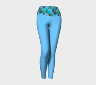 Blue Yoga Leggings with Blue Roses Band preview