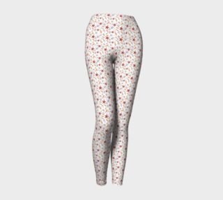 Red Starfish And Gold Shells Yoga Leggings preview