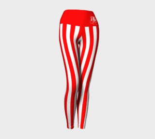 Red & White Pirate Stripe Yoga Leggings preview