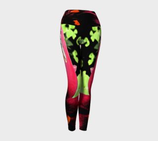 Red Lily with Moth II Yoga Leggings preview