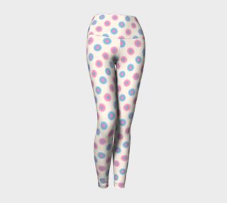 Pink and Blue Flowers Trans Pride Yoga Tights (Cream) preview