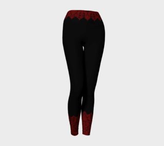 Red Damask Trimmed Leggings  preview