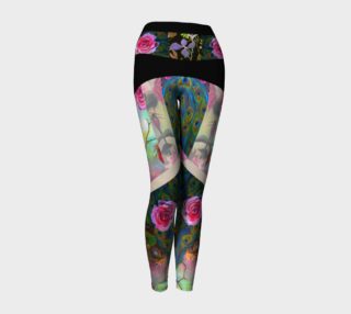 Peacock and Peony Evening Yoga Leggings preview