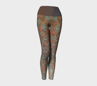 Flower of Life Watercolor Batik Yoga Leggings with Ombre Waistband preview