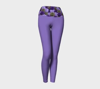 Purple Yoga Leggings with Roses Band preview