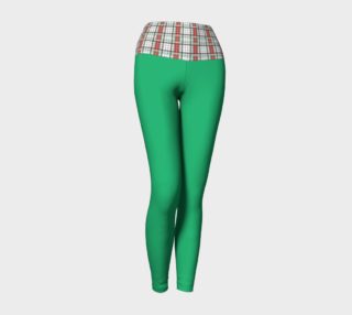 Green Yoga Leggings with Classic Plaid Band preview