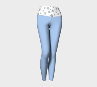 Blue Yoga Leggings with a Snowflakes Band preview