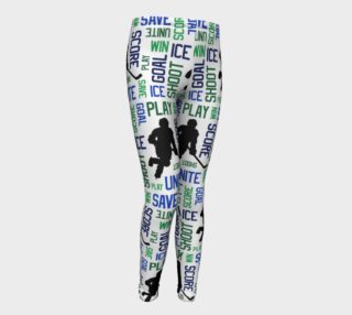 Aperçu de For the Love of Hockey - Blue and Green Youth Leggings