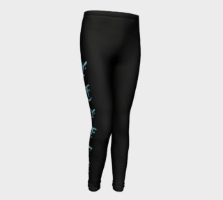 black with blue petroglyphs youth leggings preview