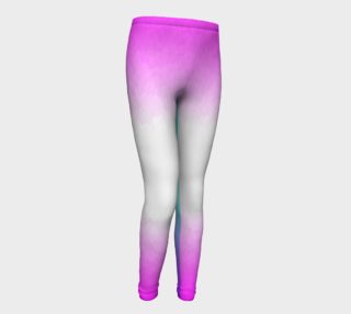 White Ombre Four-Color (White-Magenta and Cyan-Purple) Flame Youth Leggings preview
