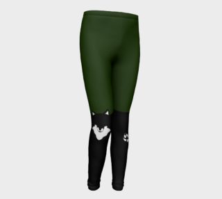 Colour Block Fox Youth Leggings - Green preview