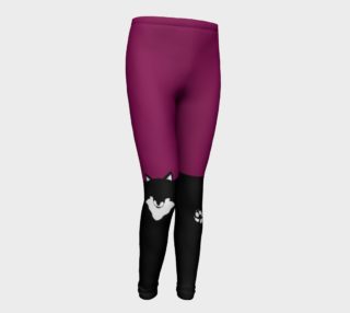 Colour Block Fox Youth Leggings - Pink preview