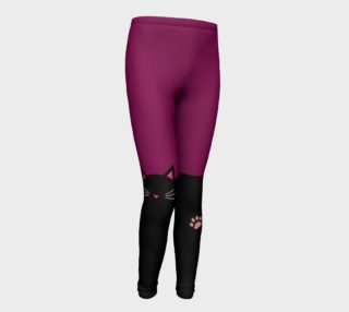 Colour Block Kitty Youth Leggings - Pink preview