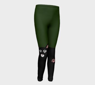 Colour Block Wild Cat Youth Leggings - Green preview